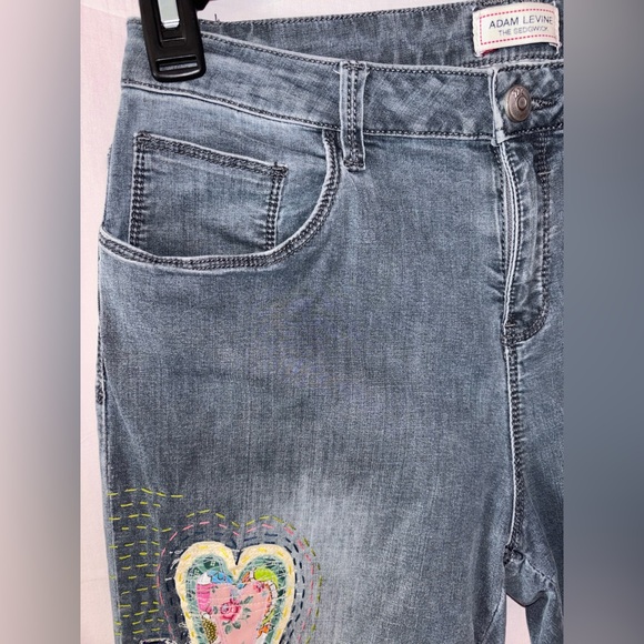 Adam Levine Art Jeans NWT – Embroidered Patchwork Boho Skinny Denim Women’s M - Picture 5 of 16